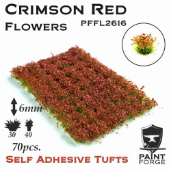 Paint Forge Crimson Red Flowers 6mm 70szt