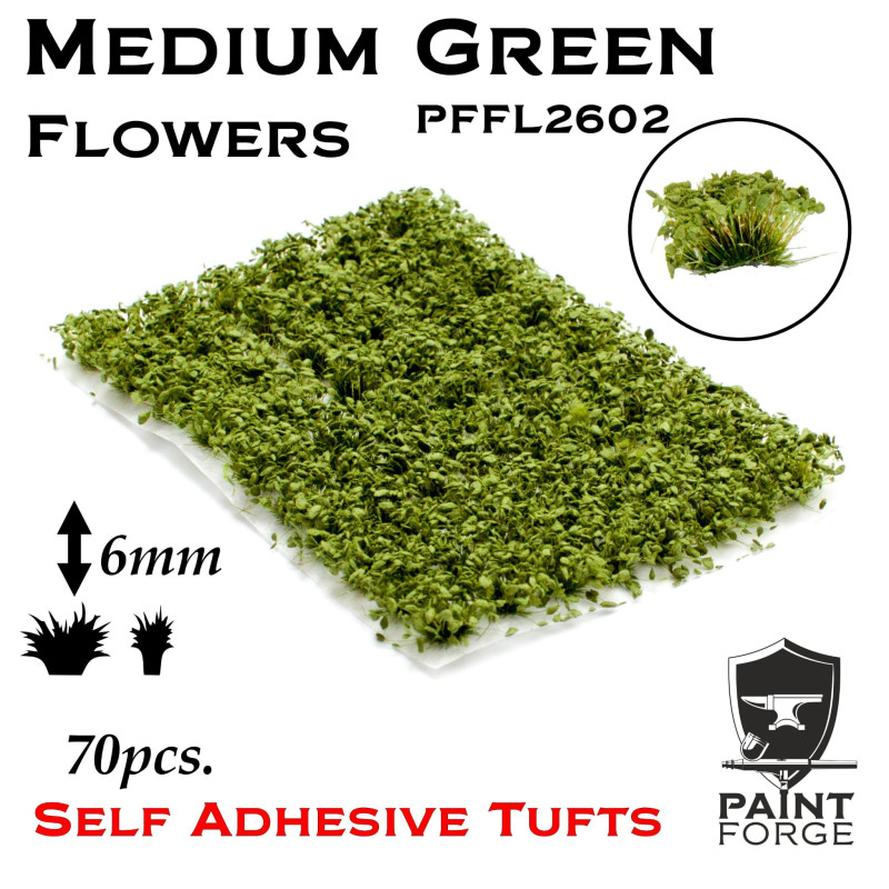 Paint Forge Medium Green Flowers 6mm 70szt